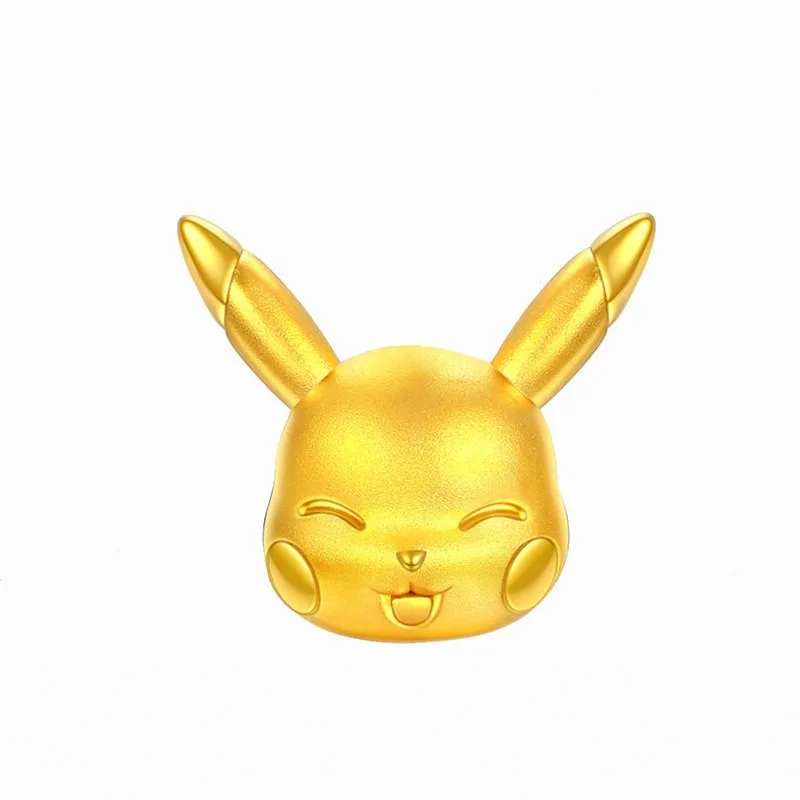 pikachu pendant 1 OMHXZJ CA314 Европейская мода прекрасный подарок на день рождения мультфильм браслет с духом DIY аксессуары 24 К золотой кулон Шарм - Цвет камня: pikachu pendant 1
