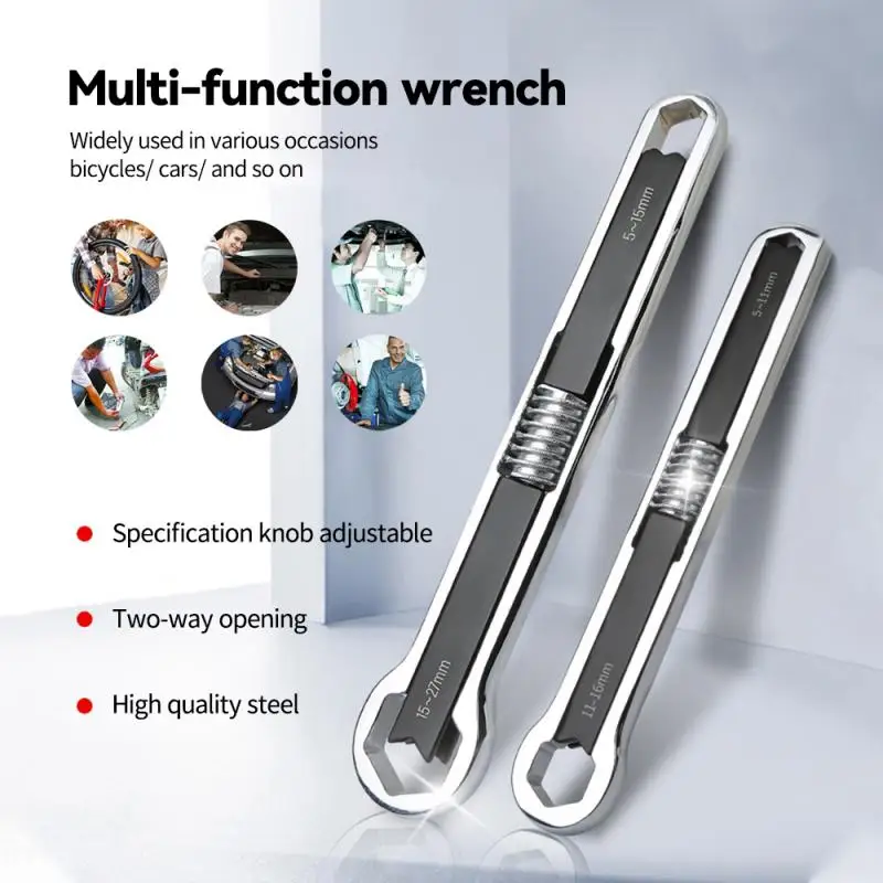 

Large/small Multifunction Adjustable Wrench Double Head Spanner Screw Nuts Wrenches Universal Car Hand Maintain Repair Tool Set