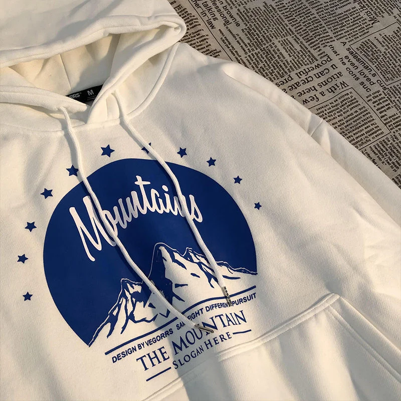 Женские пуловеры с длинными рукавами и принтом горы толстовка большого размера