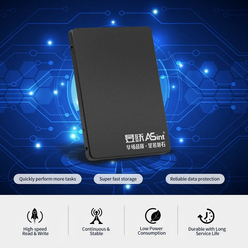ASint SSD 1 ТБ SATA3 SSD 2,5 дюймов AS518 твердотельный накопитель для настольных ПК 7 мм