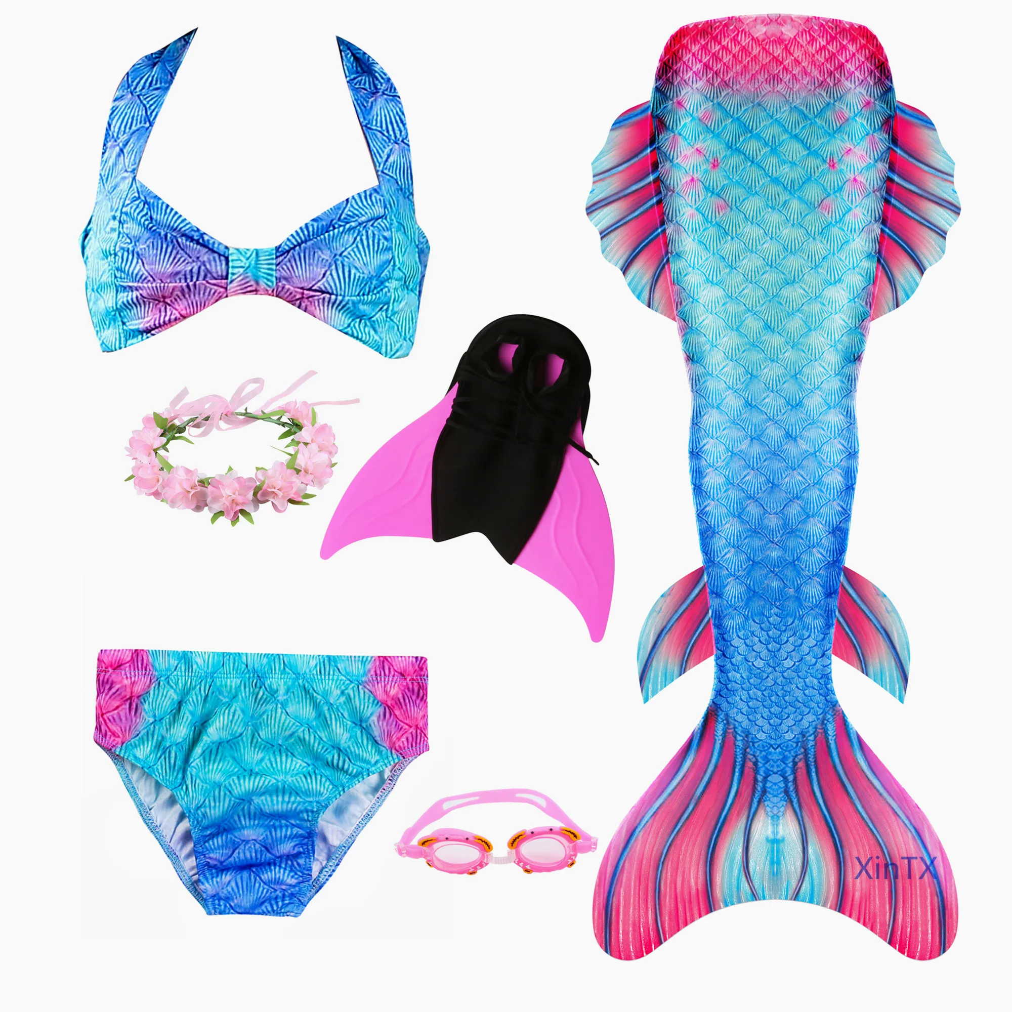 Новинка 2019 года платье русалки для детей купальный костюм девочек вечерние