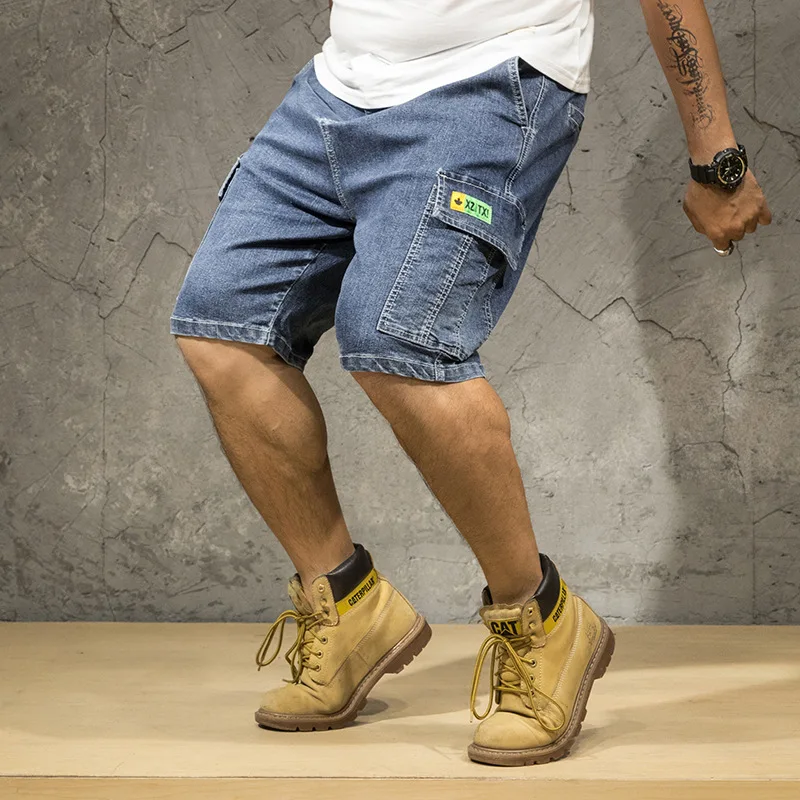 46 Plus Size Baggy Jeans Denim Jeans Mens Shorts Jeans High Quality Casual Pants Denim Trousers Summer Fashion Male 2021 New