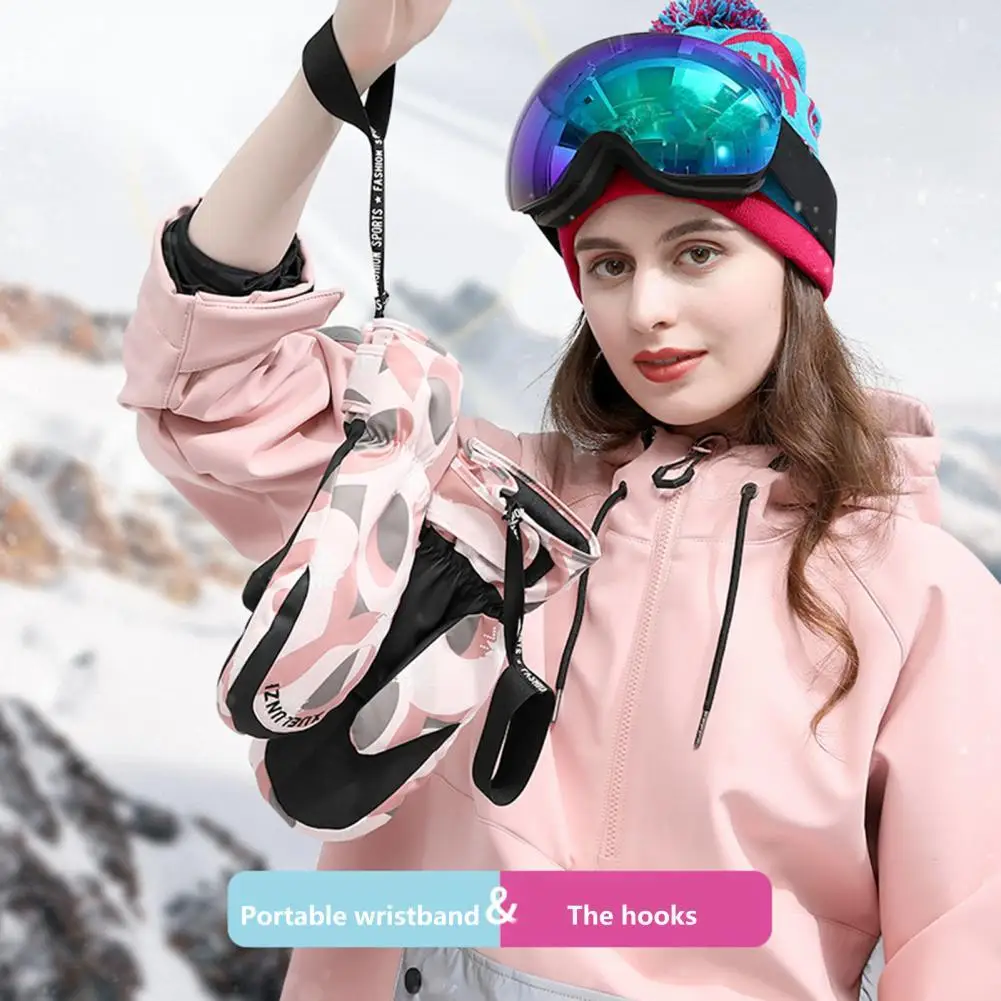 

1 Pair Mittens Durable Waterproof Wide Use Skiing Fishing Women Mittens