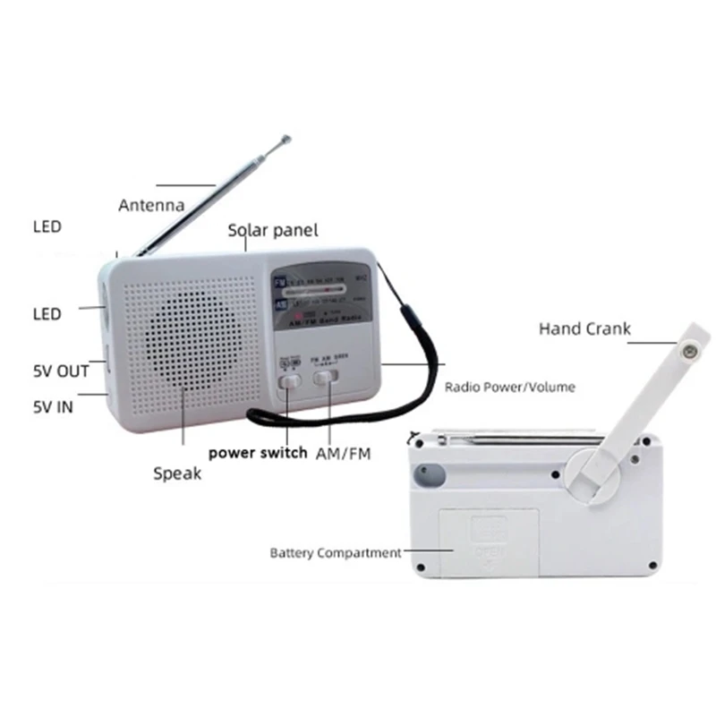 Солнечная энергия радио аварийный банк питания для мобильного телефона FM AM