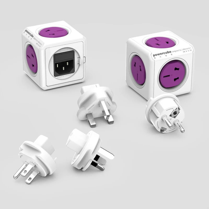 Allocacoc power cube, Международный адаптер для путешествий, универсальный, мульти разъем, электрическая розетка, USB зарядное устройство для Великобритании, ЕС, Австралии, США