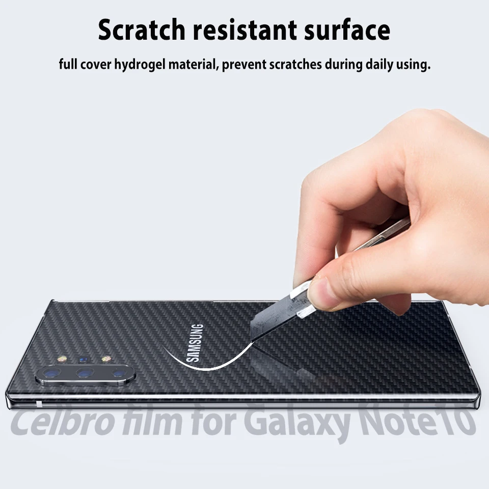 Задняя пленка из углеродного волокна для Samsung Galaxy S20 Plus Защита экрана + Note 10 Pro не