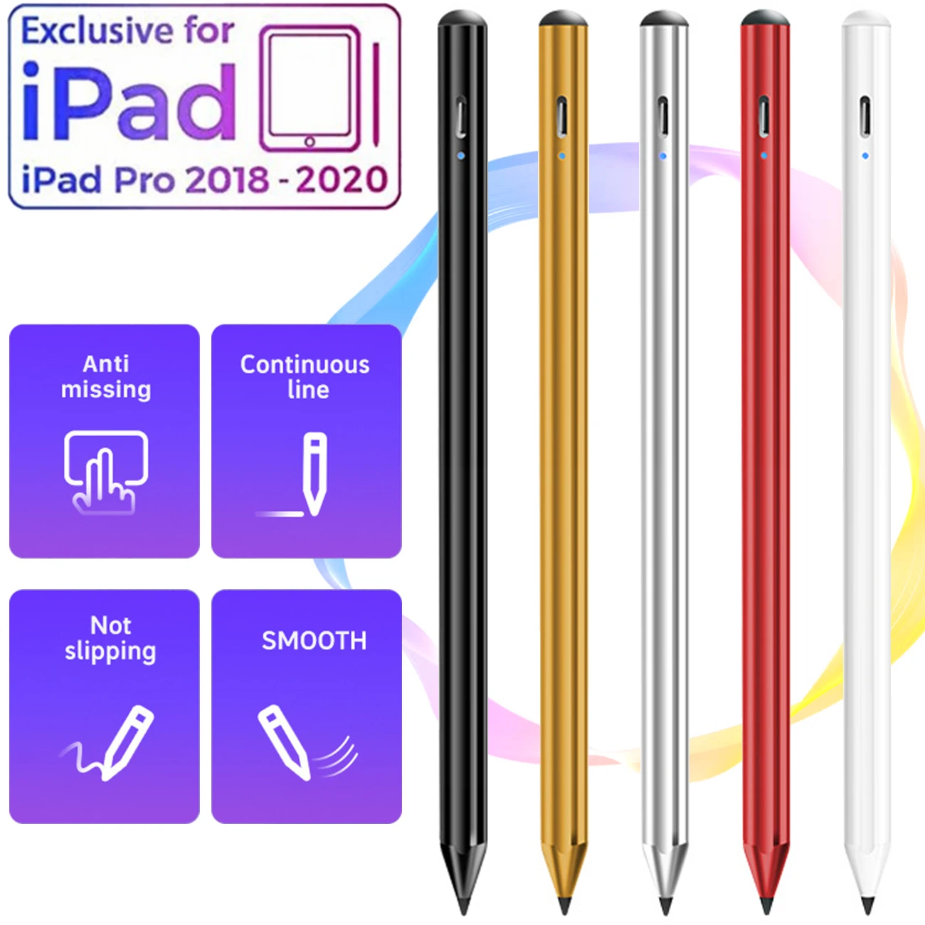 

Stylus Pen for iPad with Palm Rejection Active Pencil Precise Writing For iPad Pro 2020 2019 8th Air 3 4 mini For Apple Pen 2 1