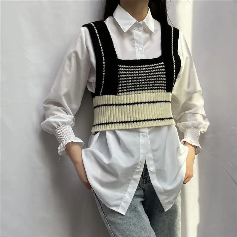 Женский жилет в стиле пэчворк универсальный элегантный джемпер без рукавов с