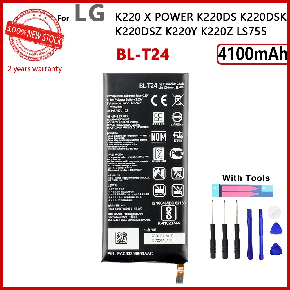 

100% Original 4100mAh BL-T24 Battery For LG K220 X Power k220ds k220dsk k220dsz k220y k220z ls755 With Tools+Tracking number