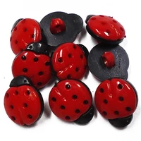 100pcslot mixed cartoon kids red ladybird plastic buttons handle shank sewing scrapbooking for handmade children button