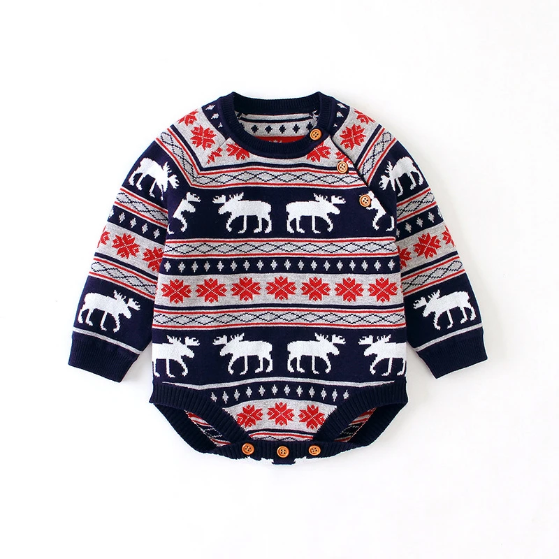 Детский брендовый свитер для маленьких девочек Рождественский мальчиков зимний