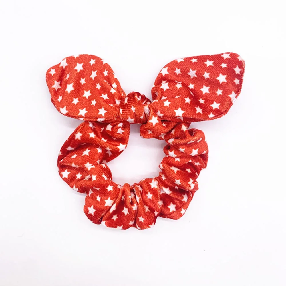 

Rabbit Ears Hair Scrunchies Christmas Bowknot Ponytail Hair Ties Women Elastic Hair Bands Velvet Hair Rope Xmas Hair Accessories