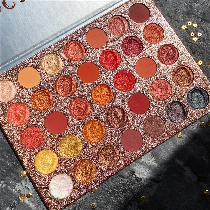 Coco Venus Eyeshadow Palette 35 Color Shimmer Matte Glitter Pallete Metallic Creamy Pigmented Nude Makeup |