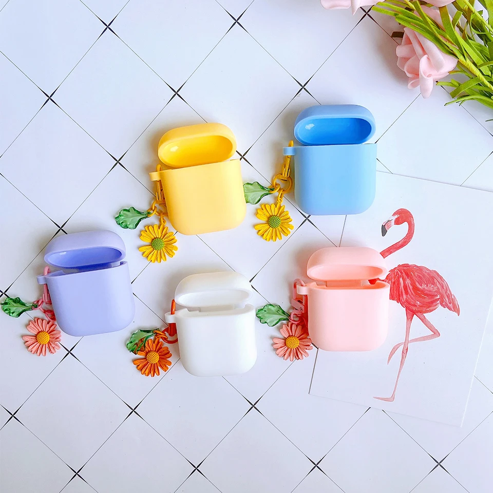

Cute Korean Luxury Flower Cover for Apple Airpods 1 2 Case Bluetooth Wireless Earphone Cover Charging Box Bag Decoration Keyring