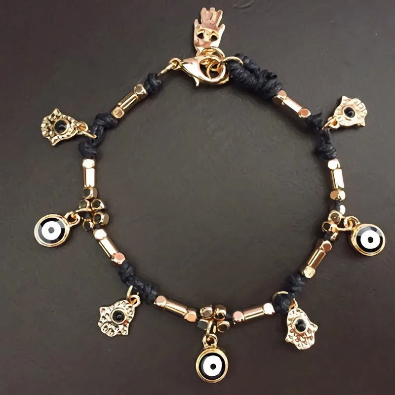 Новый Шарм браслет 2020 года цветной на руку с турецким глазом Хамса простой