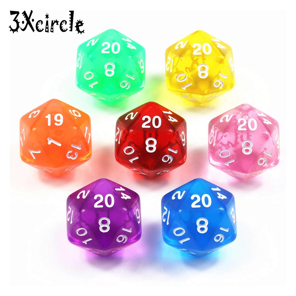 

10PCS TRPG D20 Dice DnD 20 Sided Games Dices 7 Colors Desktop Game Pieces for Dnd,rpg game dice