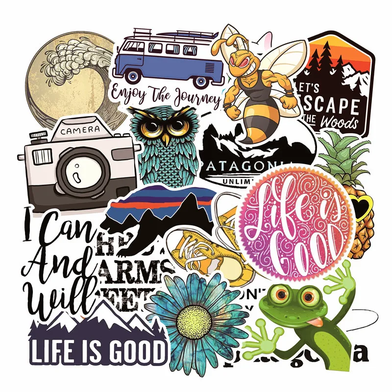 

19Pcs Waterproof Animal Graffiti Popular Travel Stickers for Luggage Laptop Skateboard Bicycle Motorcycle Decals Sticker Toy