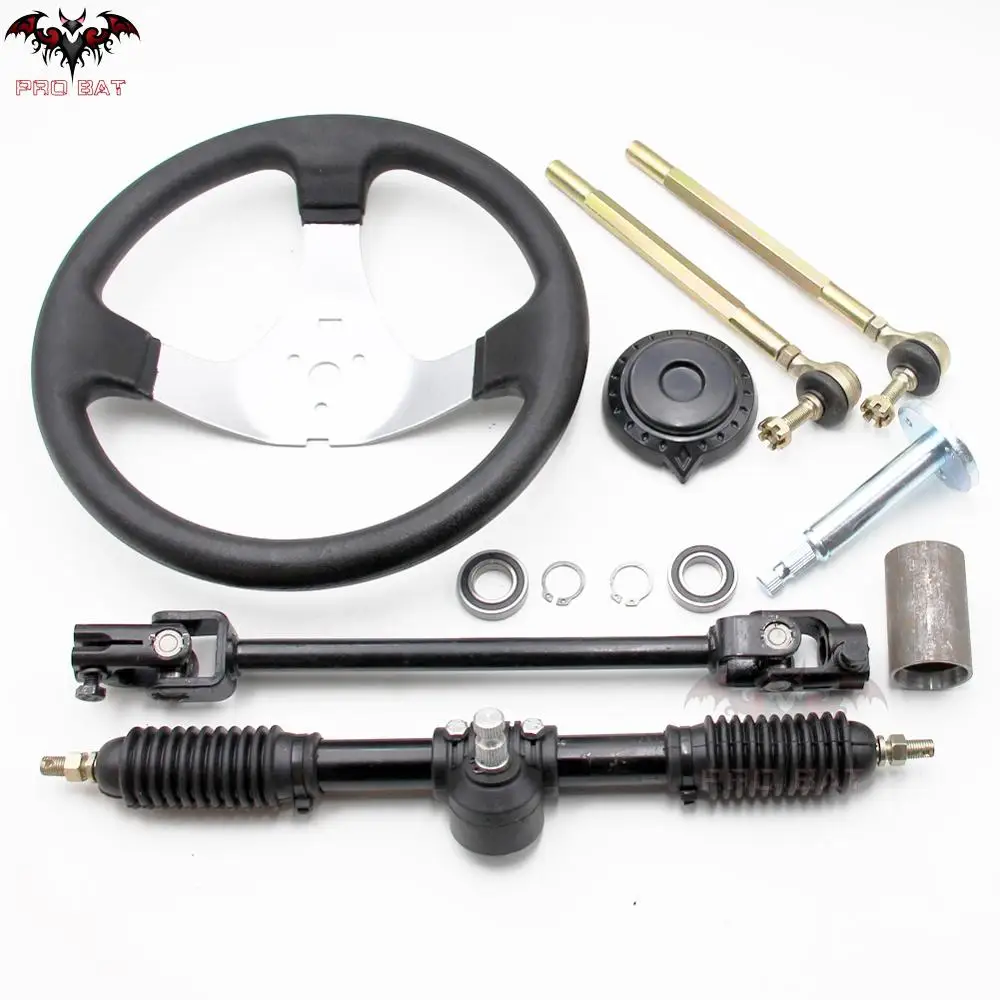 

GO KART GO CART 300 мм рулевое колесо рулевой тяги рейка Шестерня регулируемый вал в сборе для 110cc 150cc Go Kart Buggy PRO BAT New