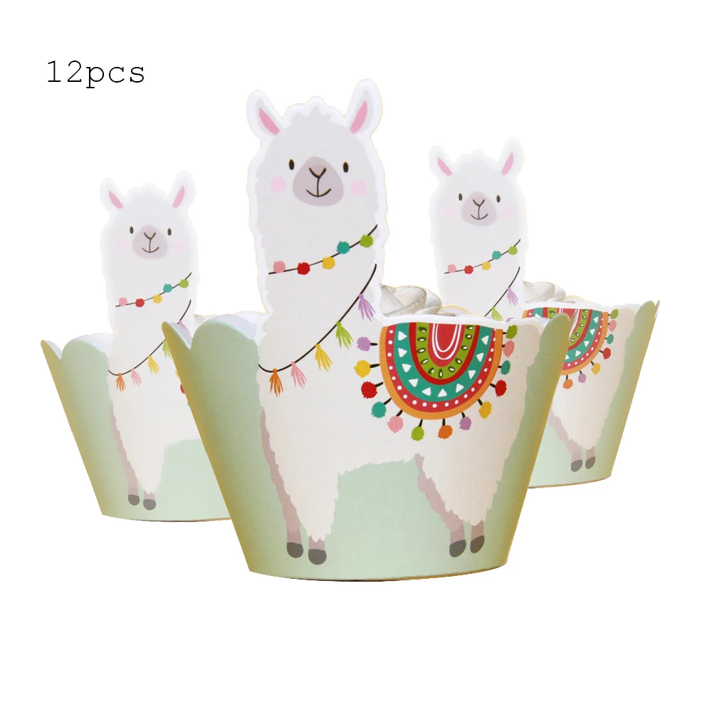 12 шт./упак. милые животные лама альпака бумажные Формы для кексов фигурки жениха и