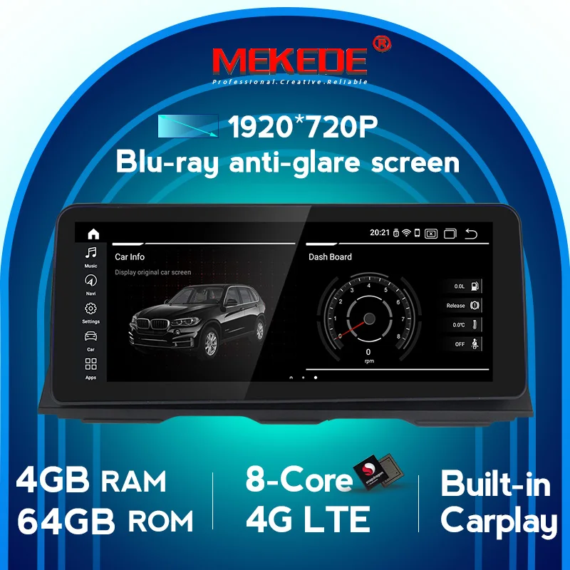 

Автомобильный мультимедийный плеер Mekede, 12,3 дюйма, 4 Гб + 64 ГБ, Android 10,0, gps, для BMW 5 Series F10/F11/520 (2011-2016), CIC/NBT Carplay, DSP, 4G, LTE