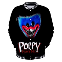 horror game poppy playtime 3d print baseball jacket men bomber jacket outerwear harajuku streetwear hip hop baseball uniform