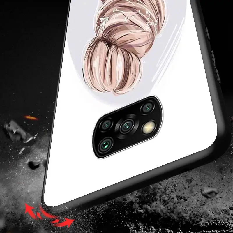 

Fashion City Girl For Xiaomi Redmi K30 K30S Mi 10T Lite Pro Poco X3 NFC X2 M3 M2 F2 Pro C3 F1 Soft Black Phone Case
