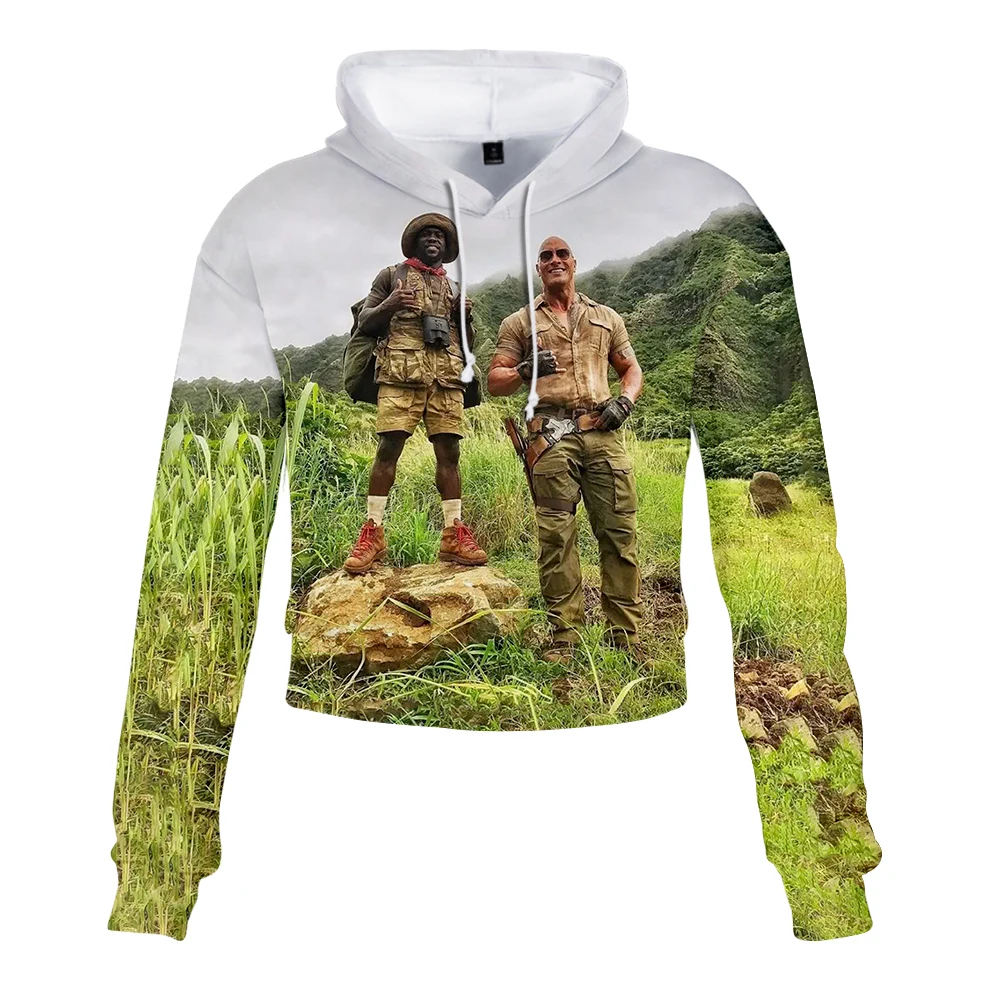 Женская укороченная Толстовка Jumanji Повседневная в стиле Харадзюку с принтом змей