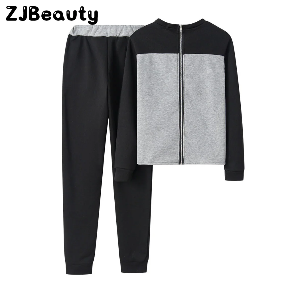 Женский спортивный костюм из 2 предметов однотонная Толстовка с длинным рукавом