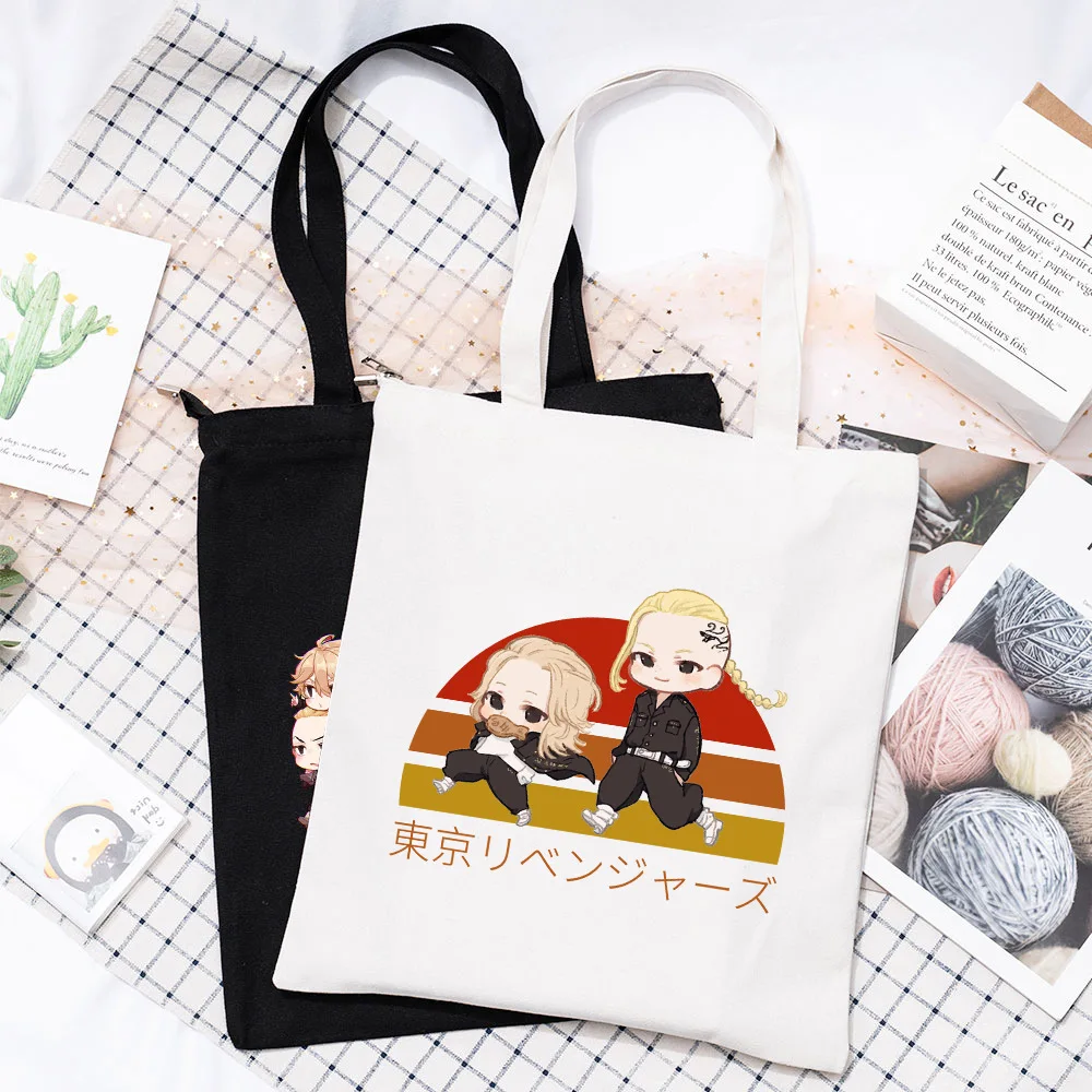 Холщовые сумки через плечо с изображением Токио Мстителей черно-белая