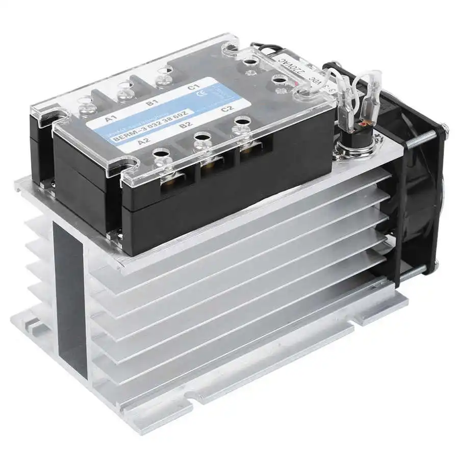 Твердотельное реле 3 фазный модуль SSR из алюминиевого сплава 303238 60Z 60A 30 480VAC