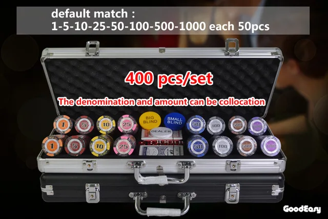 400pcs silver box 100-500 шт казино покер фишки казиноТехасский глиняный покерный чип наборы Pokers Алюминиевый Чемодан пшеничная Корона покерные фишки Техасский Холдем фишки наборы 14 г - Цвет: 400pcs silver box