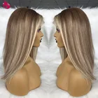 Fabwigs 7724 Cami Цвет Синтетические волосы на кружеве парик прямые европейские Боба парик Короткие парики из человеческих волос 13X6 Выделите парик шнурка Реми волос наращивание волос Реми волосы парик