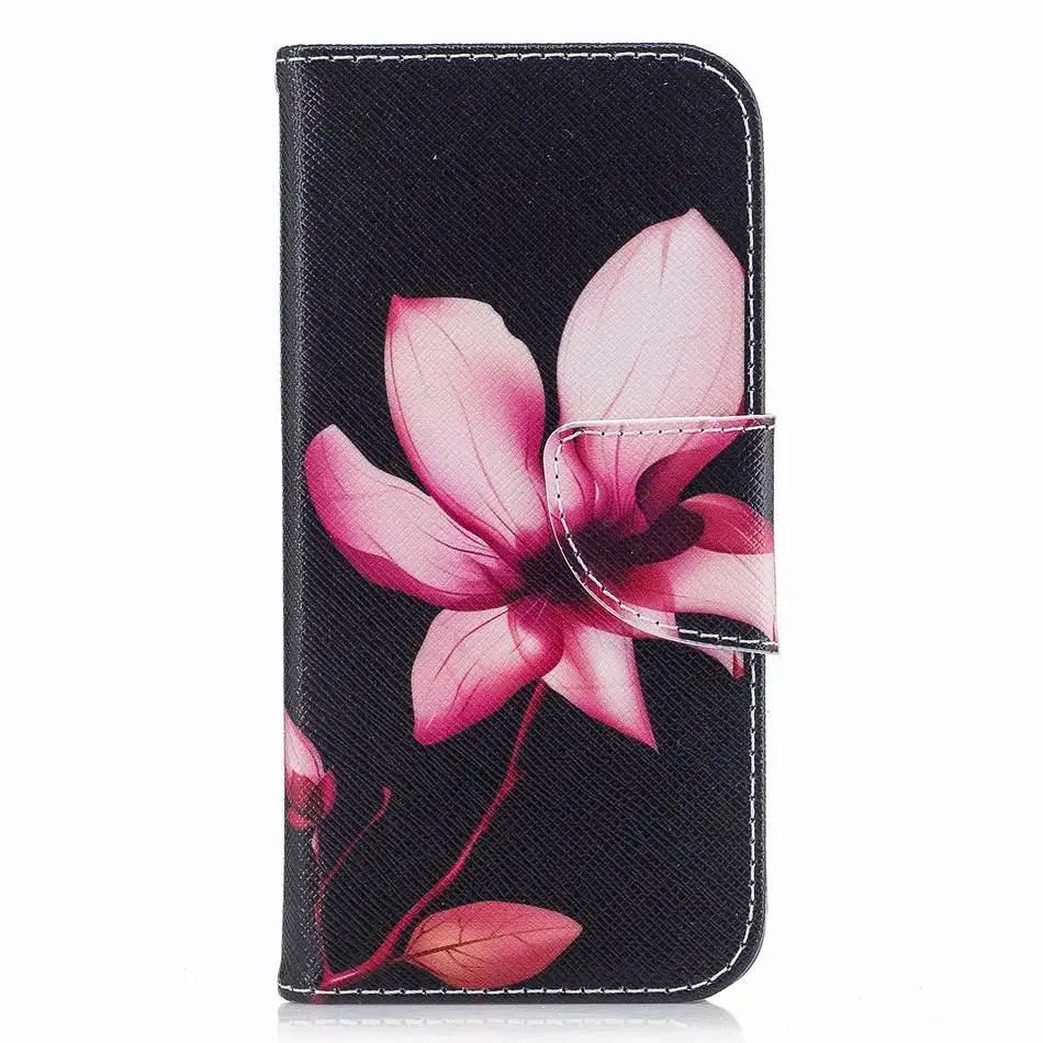 Цветные кожаные чехлы для телефона для Apple iPhone 5 5S SE 6 6S 7 8 Plus X XS MAX XR Чехлы для книг с отделениями для карт Fundas DP07G - Цвет: Lotus