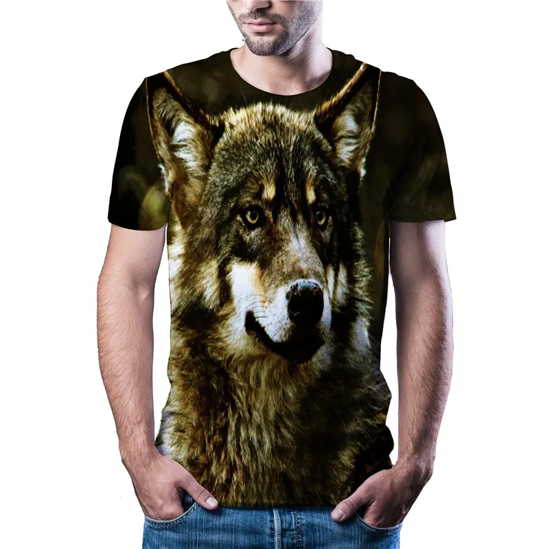 Последняя Горячая Распродажа футболка с головой волка Повседневная Спортивная