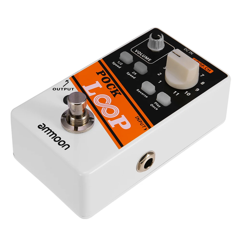 

ammoon Guitar Looper Effect Pedal 11 Loopers Long Recording Time Supports 1/2 & 2X Speed Playback Reverse Functions True Bypass