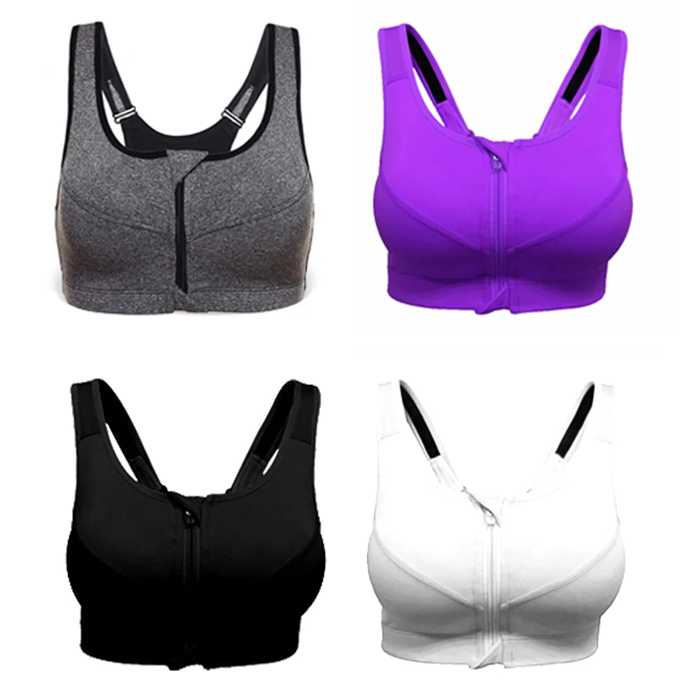 

Yoga Bra Zipper Fitness Shock Proof Vest Shirt Sports Bra Sport Gym Wear Women's Push Up Running Sexy Camisole Athletic Women