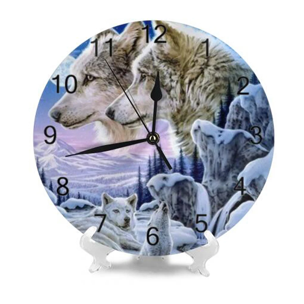 Настенные часы Wolf 10nch с цифровым циферблатом, бесшумные, без тиков, на батарейках, кухонные часы для гостиной, спальни