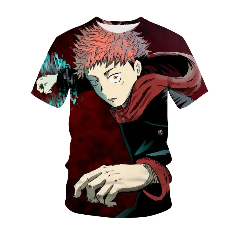 

Summer Japanese cartoon spells return to war men's T-shirt anime Harajuku 3DT shirt men and women street hip-hop short sleeves