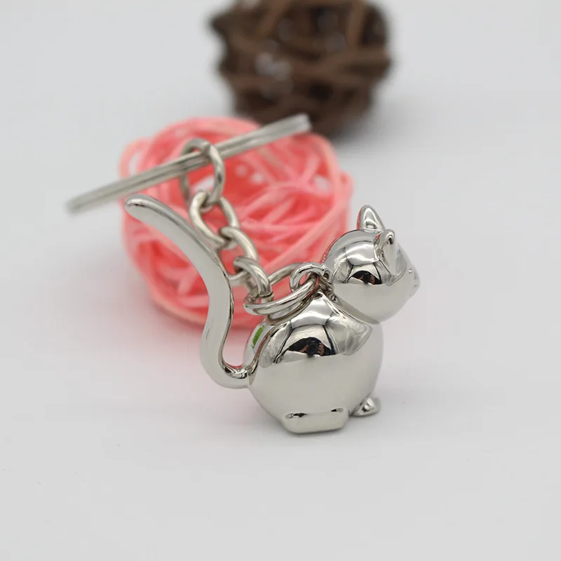 Брелок для ключей в виде кошки 3D милая любовь животное женщин и девушек