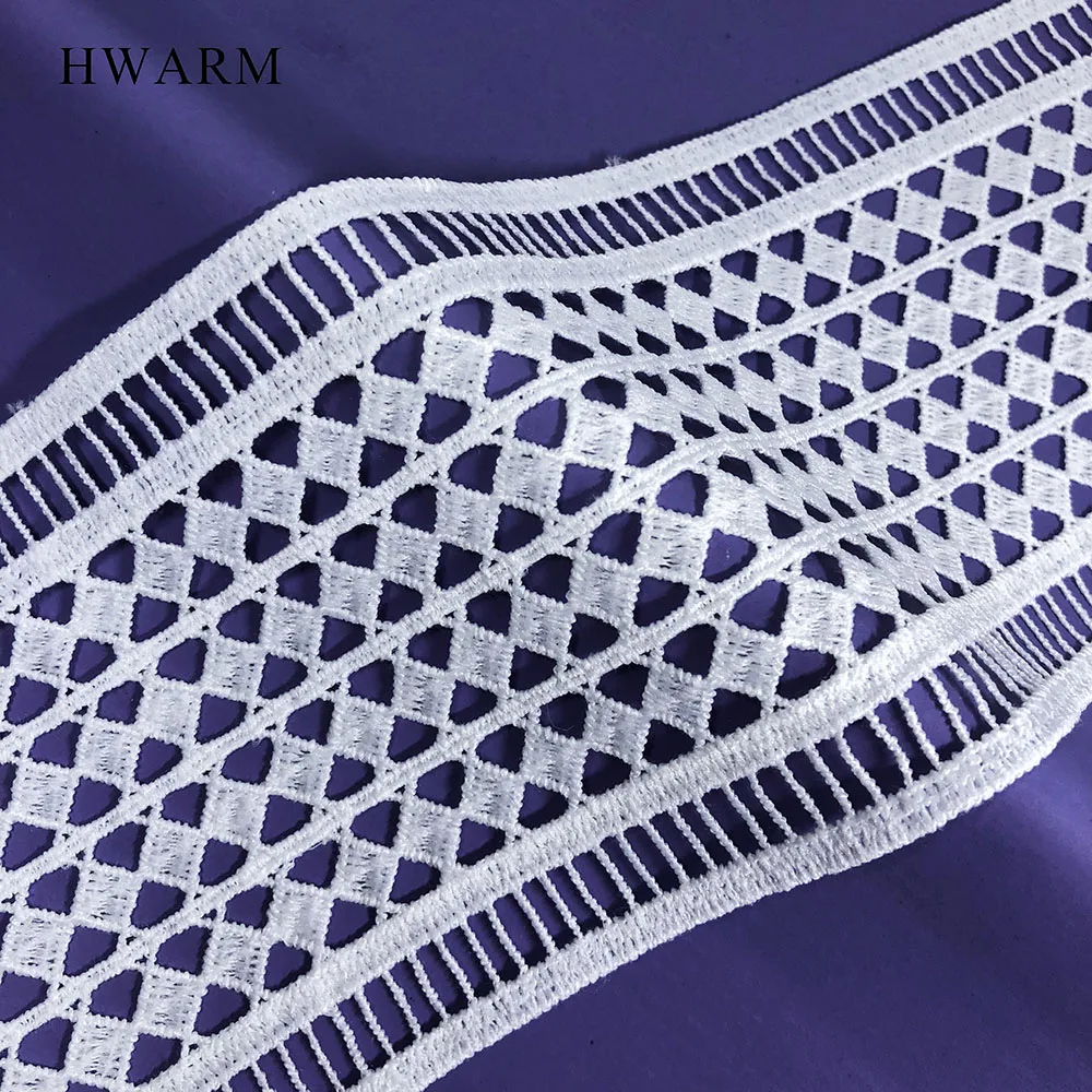 

5yard High Quality White 4-Row Diamond Sewing Trim African Arts Craft Lace Fabric Ribbon DIY 9.5cm Wedding Dress Accessories