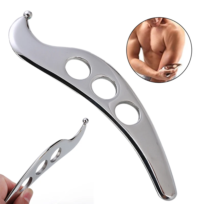 1 шт. Серебряный инструмент Gua Sha из нержавеющей стали Gua Sha пластина для натуротерапии массажный инструмент из мягкой ткани
