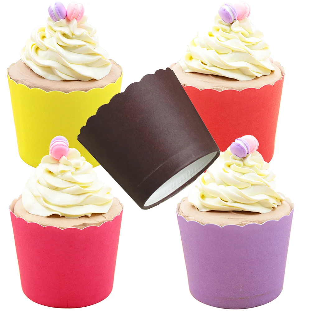 50 шт./пакет высококачественные кухонные чашки для выпечки однотонные высокое