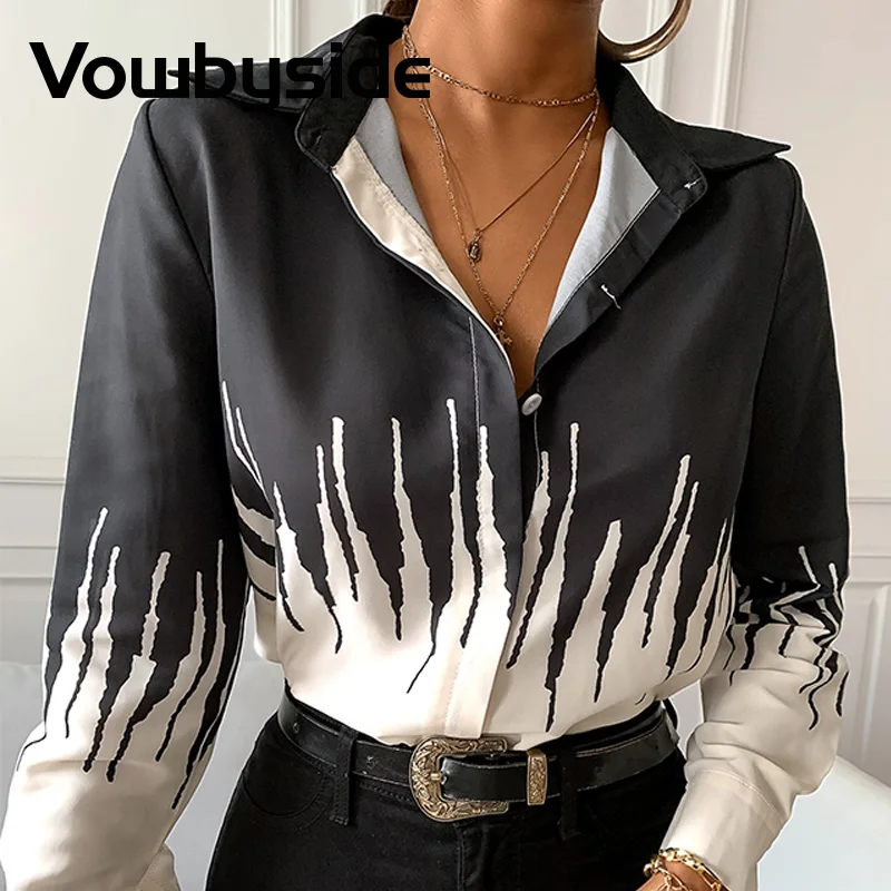 

Colorblock Long Sleeve Casual Shirt Tops for Women