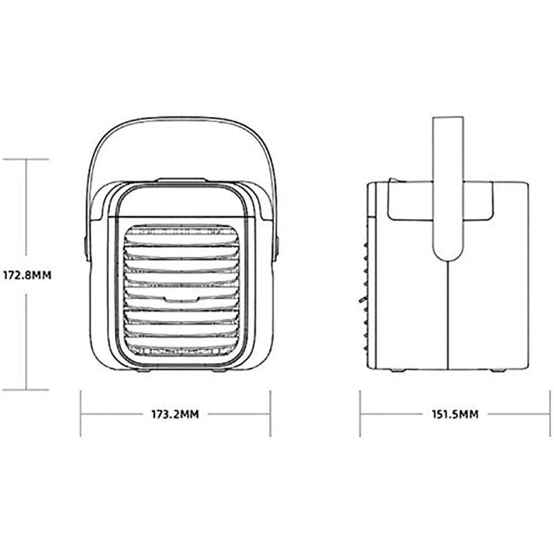 

Portable Air Conditioner, Rechargeable Evaporative Air Conditioner Fan with 3 Speeds 7 Colors, Personal Air Cooler