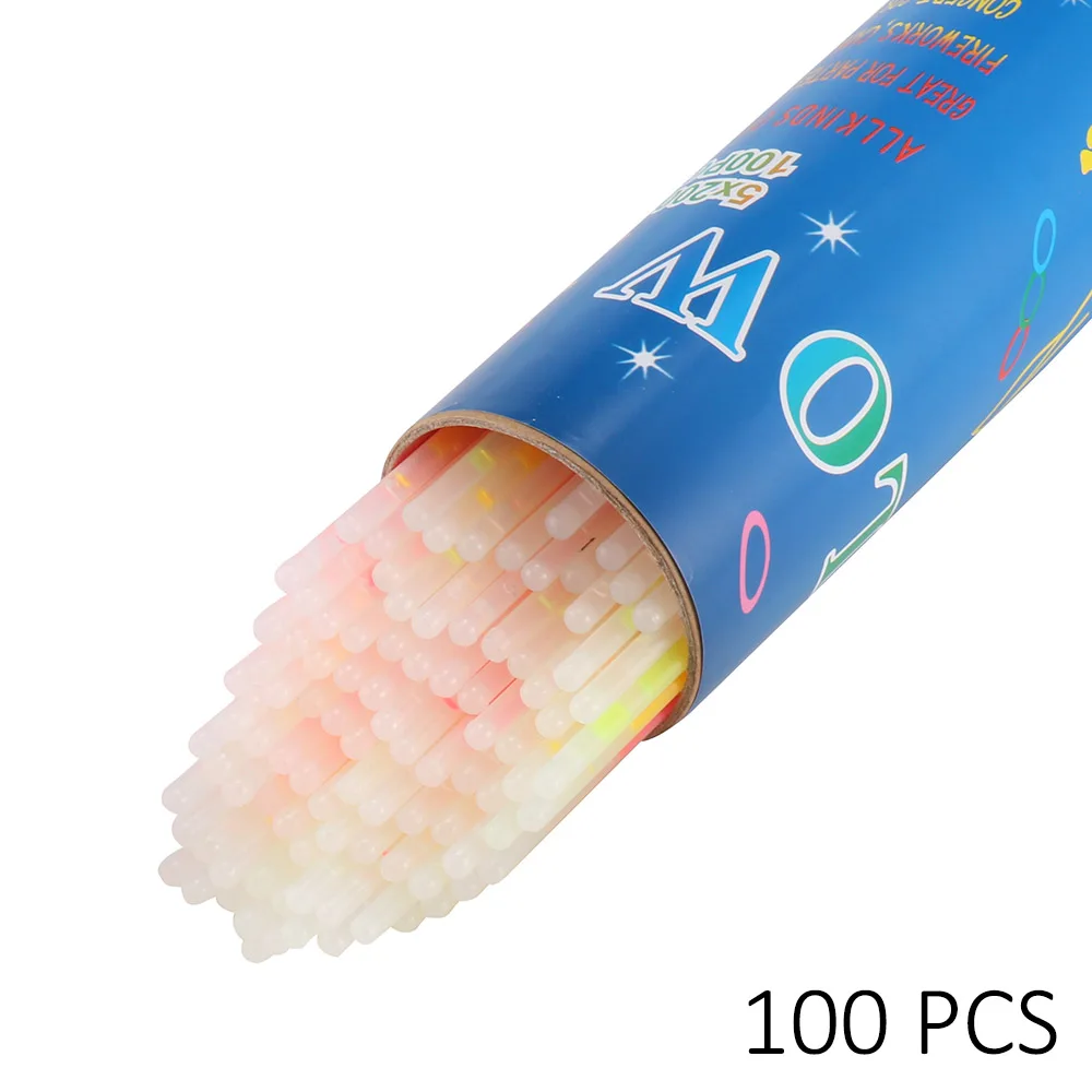 

100pcs Fun Colorful Fluorescence Light Glow Sticks Bracelets Necklaces Neon Wedding Bright Light Event Festival Supplies Party