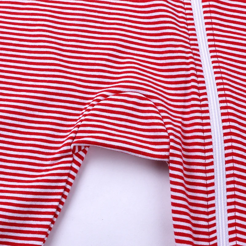 Комбинезоны в красную полоску для маленьких мальчиков и девочек Одежда с круглым