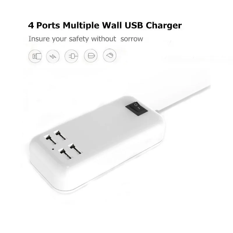 Зарядное устройство с 4 USB портами 15 Вт 3 А|Зарядные устройства для телефонов| |
