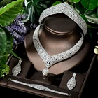HIBRIDE Beauty 5 шт. Полный CZ серьги ожерелье Женские Свадебные Ювелирные наборы ожерелье серьги набор свадебные аксессуары