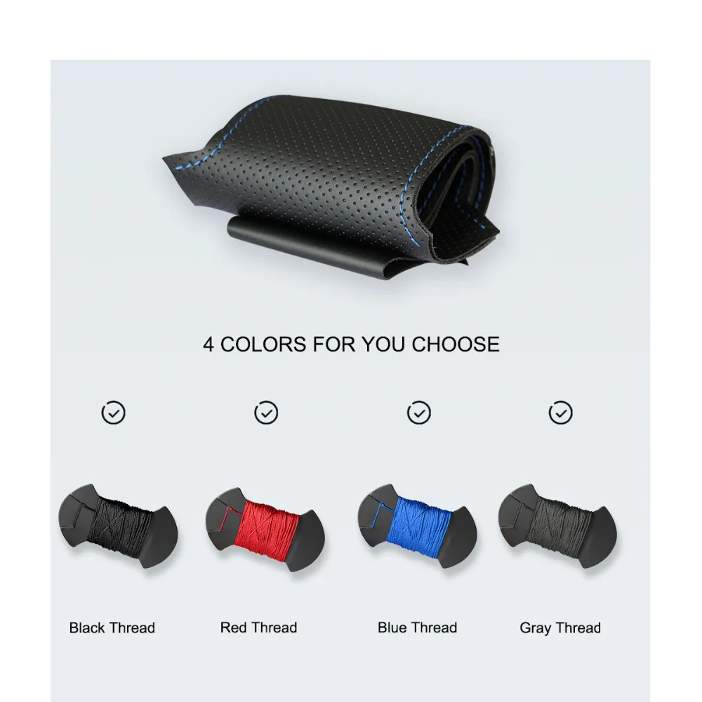 black pu artificial leather car steering wheel cover for hyundai santa fe 2006 2007 2012 h 1 starex 2008 2020 i800 2008 2019 free global shipping