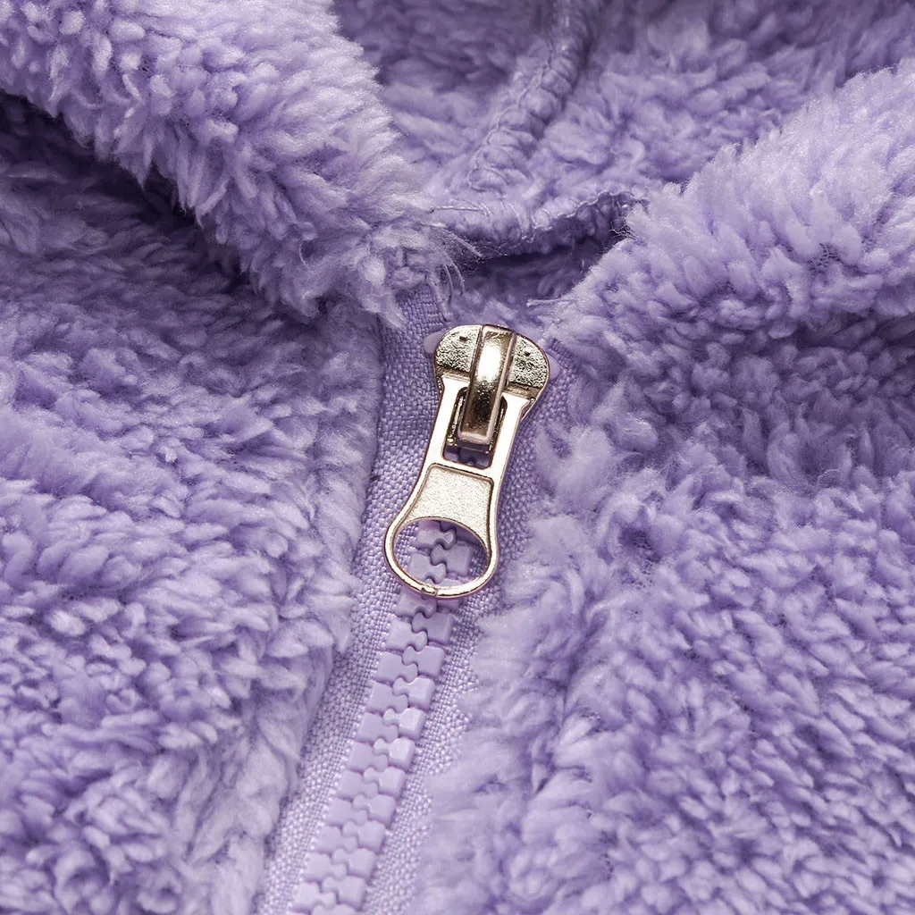 Детская зимняя куртка с ушками теплая флисовая куртка-комбинезон для девочек и